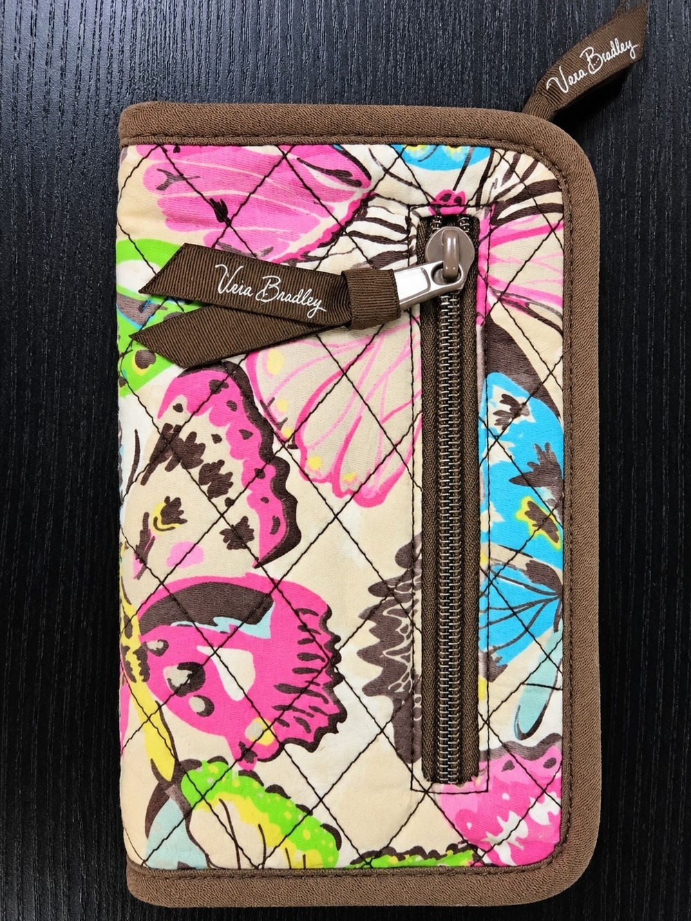 Vera Bradley Quilted Phone Wallet in Pink Multi Floral